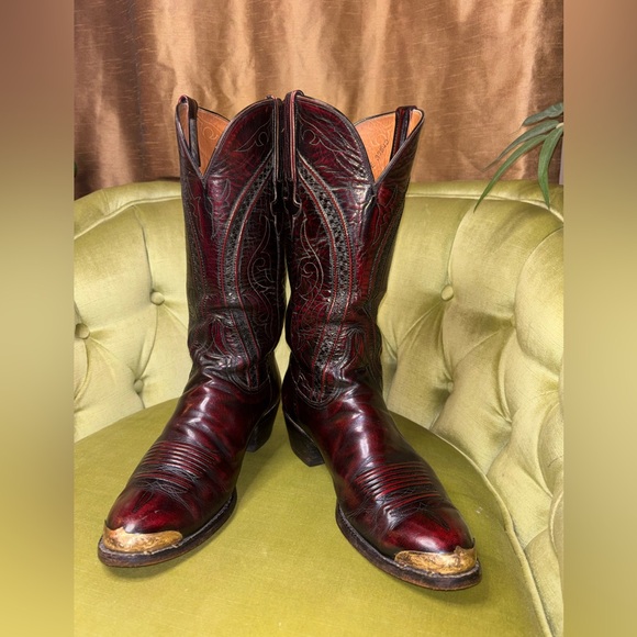 Mens Size 9.5 E  Lucchese Classics Black Cherry L6630 USA Cowboy Boots sold 3/13 - Picture 5 of 10